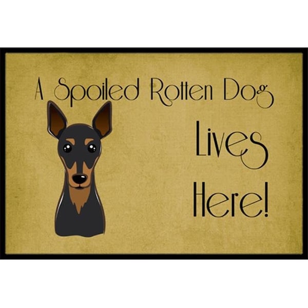 Carolines Treasures Carolines Treasures BB1488MAT Min Pin Spoiled Dog Lives Here Indoor & Outdoor Mat; 18 x 27 in. BB1488MAT - main